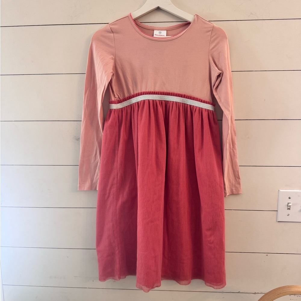 Hanna Andersson Pink Longsleeve Tulle Dress as Size 150